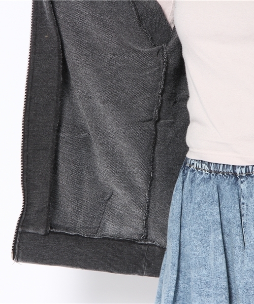 WEGO（ウィゴー）の「ピグメント加工スウェットZIPパーカー（パーカー・レディース・ブラック/ネイビー/レッド・FREE）」の10枚目の写真