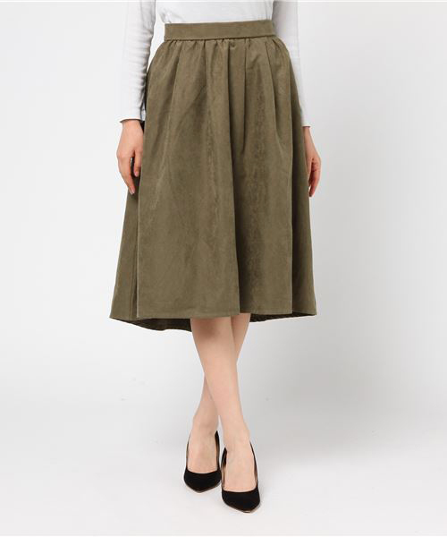 earth music&ecology（アースミュージックアンドエコロジー）の「・T/Nピケイレヘムスカート（スカート・レディース・ネイビー/カーキ/ピンク/キャメル・FREE）」の2枚目の写真