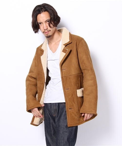 【良品✨】 ユナイテッドアローズ MT ムートン ランチコートA◆ ブラウン BEAUTY&YOUTH UNITED ARROWS（ビューティーアンドユースユナイテッド