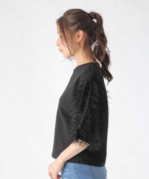 値引きする の袖フリンジプルオーバー Tシャツ カットソー Mysty Tシャツ カットソー トップス Mysty Woman ミスティウーマン のファッション セール