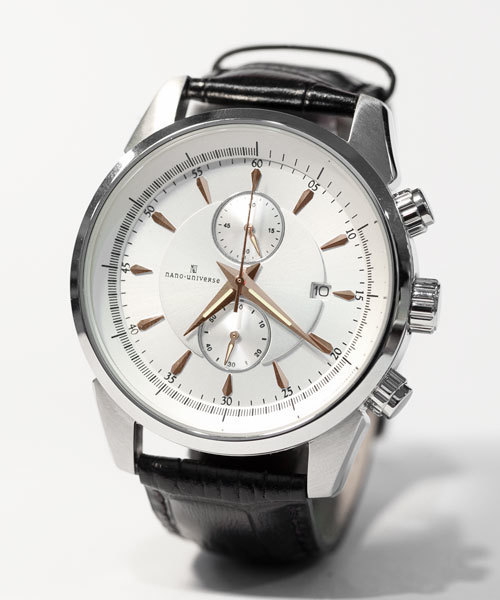 NANO universe（ナノユニバース）の「Vertical クロノグラフ（アナログ腕時計・メンズ・ブラック/ブラウン/シルバー・FREE）」の4枚目の写真