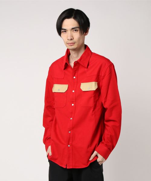 Calvin Klein(カルバン・クライン)の「カラーコントラスト ウェスタンシャツ(シャツ/ブラウス・メンズ・ホワイト/レッド・LARGE/MEDIUM/SMALL)」の2枚目の写真