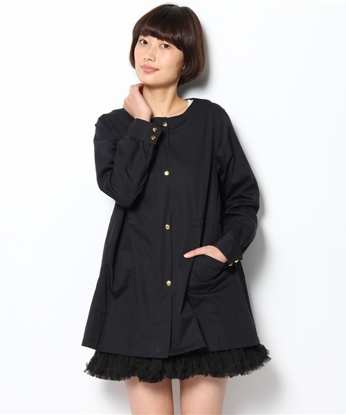 Khaju（カージュ）の「Khaju:ノーカラースプリングコート（ノーカラー 