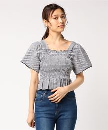 WEGO | WEGO/シアサッカーシャーリングブラウス(シャツ/ブラウス)