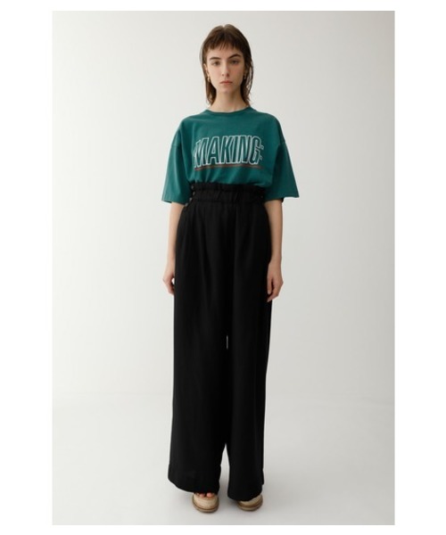 MOUSSY（マウジー）の「WAIST TUCK WIDE PANTS（その他パンツ・レディース・レッド/ブラック/ダークブラウン・2/1）」の2枚目の写真