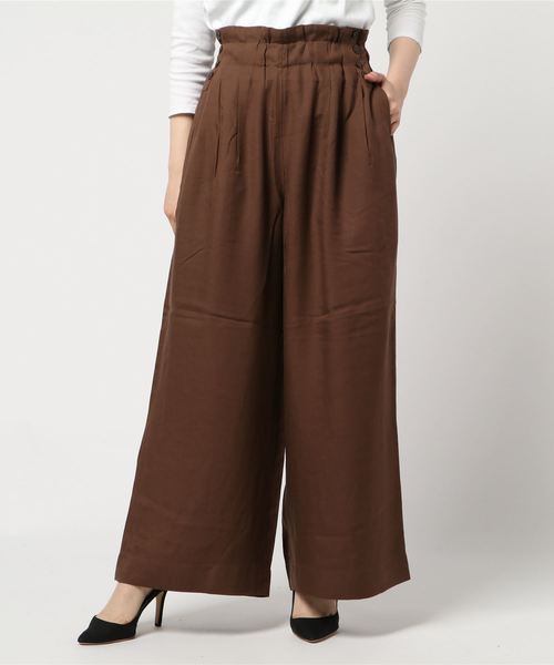 MOUSSY（マウジー）の「WAIST TUCK WIDE PANTS（その他パンツ・レディース・レッド/ブラック/ダークブラウン・2/1）」の7枚目の写真