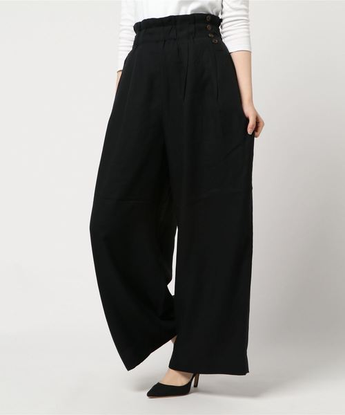 MOUSSY（マウジー）の「WAIST TUCK WIDE PANTS（その他パンツ・レディース・レッド/ブラック/ダークブラウン・2/1）」の8枚目の写真