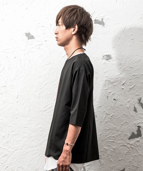 MinoriTY(マイノリティ)の「ストライプドロップショルダー6分袖プルオーバー(シャツ/ブラウス・メンズ・ネイビー/ワイン/グレー系その他/ブラック系その他・M/L)」の9枚目の写真