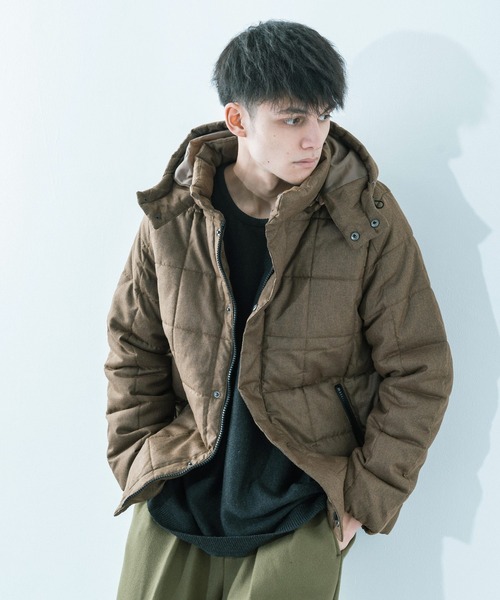 Ressaca（レサーカ）の「【撥水・フード脱着】2WAYウールライク エコダウンジャケット（ダウンジャケット/コート・メンズ・ブラック/ネイビー/グレー/カーキ/カモフラージュ/キャメル/ワイン/チャコール/ベージュ・S/M/L/XL/XXL）」の14枚目の写真