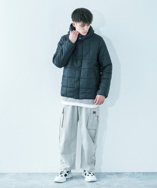 Ressaca（レサーカ）の「【撥水・フード脱着】2WAYウールライク エコダウンジャケット（ダウンジャケット/コート・メンズ・ブラック/ネイビー/グレー/カーキ/カモフラージュ/キャメル/ワイン/チャコール/ベージュ・S/M/L/XL/XXL）」の19枚目の写真