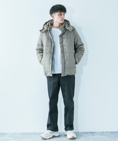 Ressaca（レサーカ）の「【撥水・フード脱着】2WAYウールライク エコダウンジャケット（ダウンジャケット/コート・メンズ・ブラック/ネイビー/グレー/カーキ/カモフラージュ/キャメル/ワイン/チャコール/ベージュ・S/M/L/XL/XXL）」の22枚目の写真