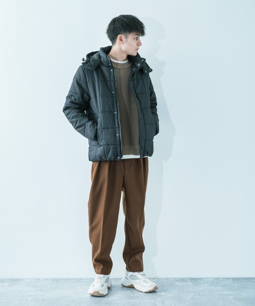 Ressaca（レサーカ）の「【撥水・フード脱着】2WAYウールライク エコダウンジャケット（ダウンジャケット/コート・メンズ・ブラック/ネイビー/グレー/カーキ/カモフラージュ/キャメル/ワイン/チャコール/ベージュ・S/M/L/XL/XXL）」の11枚目の写真