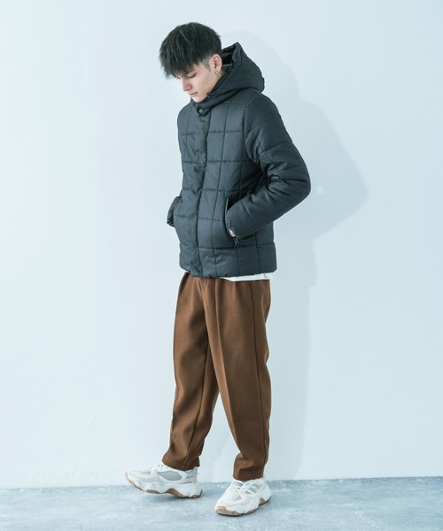 Ressaca（レサーカ）の「【撥水・フード脱着】2WAYウールライク エコダウンジャケット（ダウンジャケット/コート・メンズ・ブラック/ネイビー/グレー/カーキ/カモフラージュ/キャメル/ワイン/チャコール/ベージュ・S/M/L/XL/XXL）」の12枚目の写真