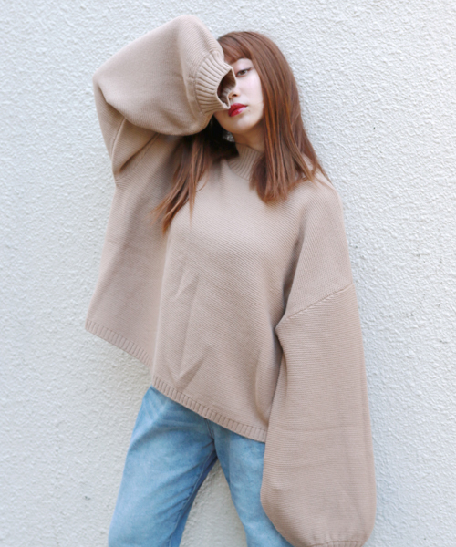 apres jour(アプレジュール)の「そでボリュームニット【ZOZOTOWN限定アイテム】(ニット/セーター・レディース・アイボリー/ラベンダー/ベージュ/ダークブルー/モカ/ブラック/ボルドー・フリー)」の5枚目の写真