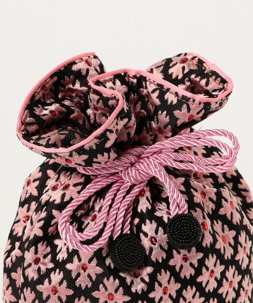 Ray BEAMS（レイビームス）の「Ray BEAMS / ジャカード 巾着 ショルダーバッグ（ショルダーバッグ・レディース・ピンク/ゴールド・ONE SIZE）」の7枚目の写真