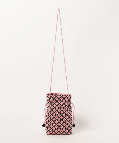 Ray BEAMS（レイビームス）の「Ray BEAMS / ジャカード 巾着 ショルダーバッグ（ショルダーバッグ・レディース・ピンク/ゴールド・ONE SIZE）」の6枚目の写真