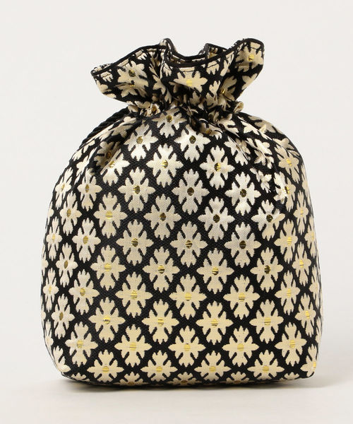 Ray BEAMS（レイビームス）の「Ray BEAMS / ジャカード 巾着 ショルダーバッグ（ショルダーバッグ・レディース・ピンク/ゴールド・ONE SIZE）」の4枚目の写真