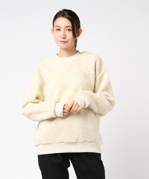 Bling Leads(ブリングリーズ)の「【Bling Leads】 ボア トレーナー ビッグシルエット(ニット/セーター・レディース・ベージュ/ネイビー/オフホワイト/モカ・2/3)」の2枚目の写真