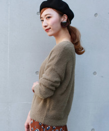 REAL CUBE | REAL CUBE フェザーシャギーニット(ニット/セーター)