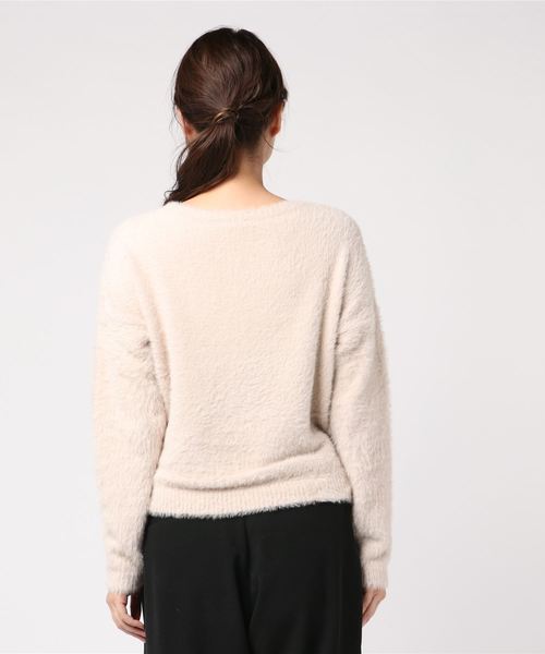 REAL CUBE(リアルキューブ)の「REAL CUBE フェザーシャギーニット(ニット/セーター・レディース・パープル/マスタード/アイボリー/ロイヤルブルー/ダークベージュ/レッドパープル・M/L)」の11枚目の写真