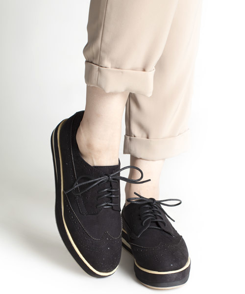 NANO universe（ナノユニバース）の「ウイングチップシューズ（その他シューズ・レディース・ブラック/グレイッシュベージュ・36/37/38）」の2枚目の写真