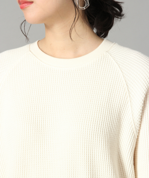 LOWRYS FARM（ローリーズファーム）の「ワッフルワンピース　823917（ワンピース・レディース・オフホワイト/ブラック/ブラウン/カーキ・FREE）」の9枚目の写真