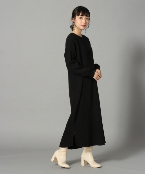 LOWRYS FARM（ローリーズファーム）の「ワッフルワンピース　823917（ワンピース・レディース・オフホワイト/ブラック/ブラウン/カーキ・FREE）」の16枚目の写真