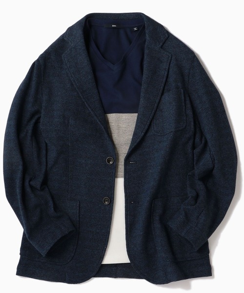 SHIPS（シップス）の「SC: COOLMAX(R) リネン ライト ピケ ジャケット（テーラードジャケット・メンズ・グレー/ネイビー/オレンジ/ブルー・SMALL/MEDIUM/LARGE/X-LARGE）」の3枚目の写真