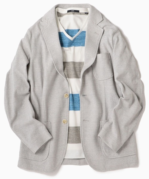 SHIPS（シップス）の「SC: COOLMAX(R) リネン ライト ピケ ジャケット（テーラードジャケット・メンズ・グレー/ネイビー/オレンジ/ブルー・SMALL/MEDIUM/LARGE/X-LARGE）」の2枚目の写真