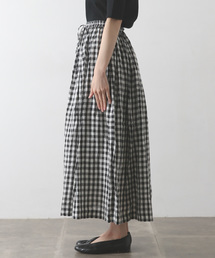 maison de soil（メゾンドソイル）の「SOIL LINEN GINGHAM CHECK SKIRT
