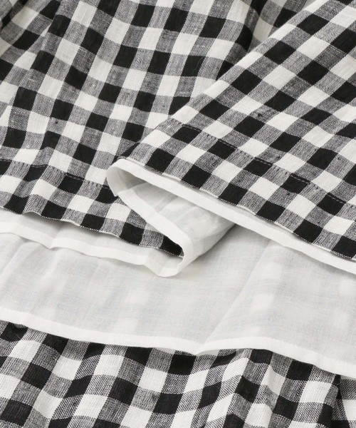 maison de soil（メゾンドソイル）の「SOIL LINEN GINGHAM CHECK SKIRT