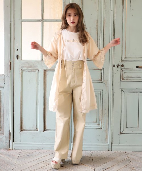 one after another NICE CLAUP（ワンアフターアナザーナイスクラップ）の「レース切替えコットンチュニック（チュニック・レディース・ブラック/オフホワイト/アイボリー/ラベンダー・FREE）」の21枚目の写真