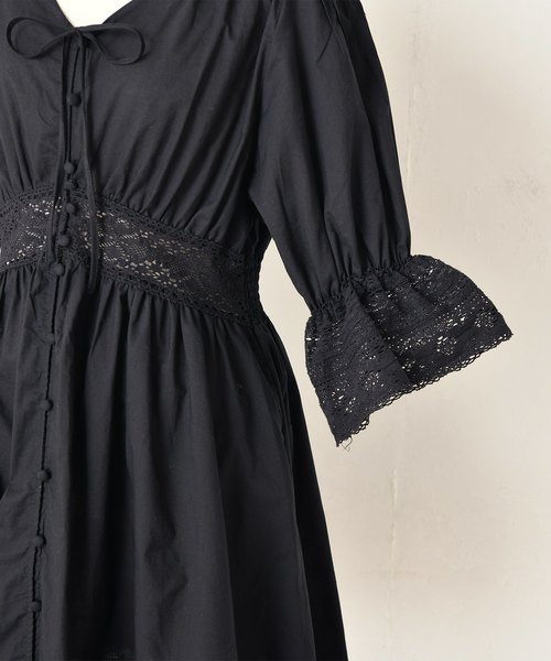 one after another NICE CLAUP（ワンアフターアナザーナイスクラップ）の「レース切替えコットンチュニック（チュニック・レディース・ブラック/オフホワイト/アイボリー/ラベンダー・FREE）」の13枚目の写真