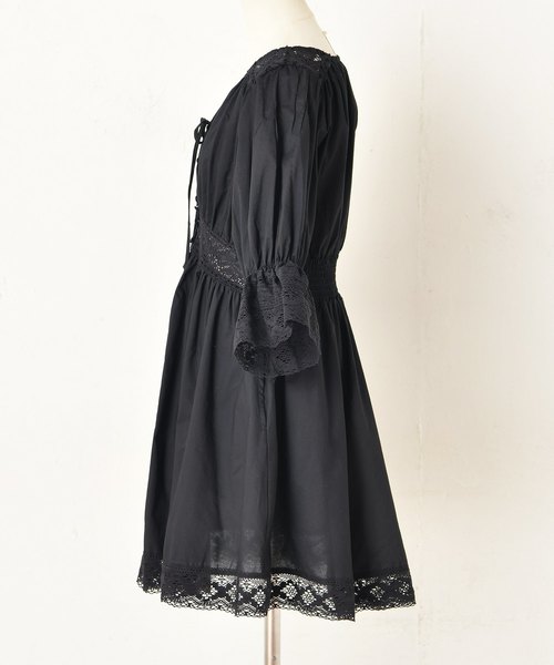 one after another NICE CLAUP（ワンアフターアナザーナイスクラップ）の「レース切替えコットンチュニック（チュニック・レディース・ブラック/オフホワイト/アイボリー/ラベンダー・FREE）」の19枚目の写真