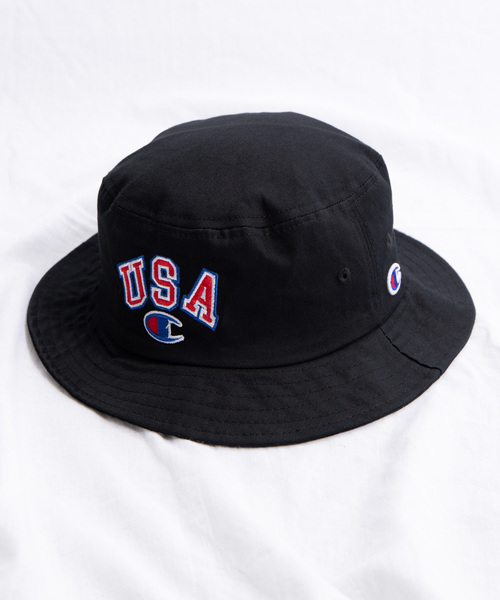 Champion(チャンピオン)の「WEGO/Champion USAロゴバケットハット(ハット・メンズ・ホワイト/ブラック/ベージュ・FREE)」の6枚目の写真