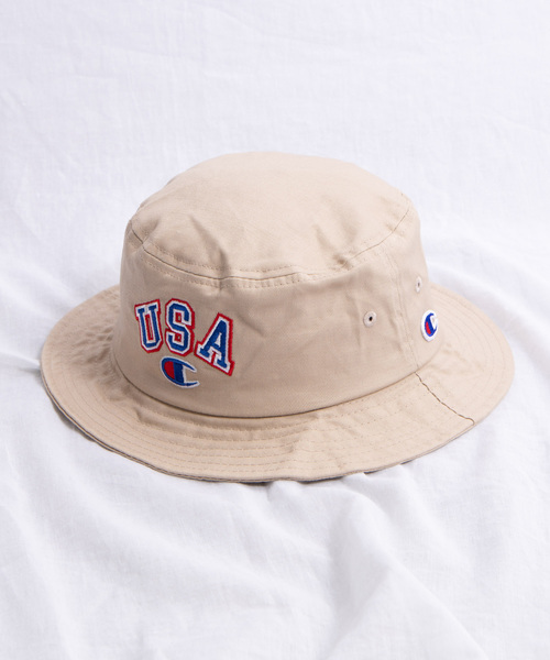 Champion(チャンピオン)の「WEGO/Champion USAロゴバケットハット(ハット・メンズ・ホワイト/ブラック/ベージュ・FREE)」の7枚目の写真