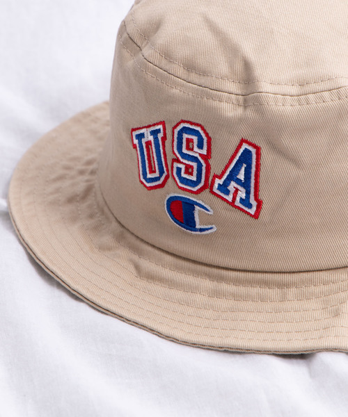 Champion(チャンピオン)の「WEGO/Champion USAロゴバケットハット(ハット・メンズ・ホワイト/ブラック/ベージュ・FREE)」の11枚目の写真