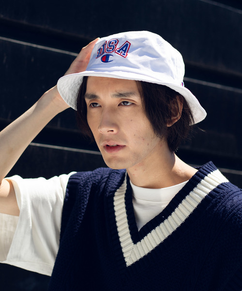 Champion(チャンピオン)の「WEGO/Champion USAロゴバケットハット(ハット・メンズ・ホワイト/ブラック/ベージュ・FREE)」の14枚目の写真