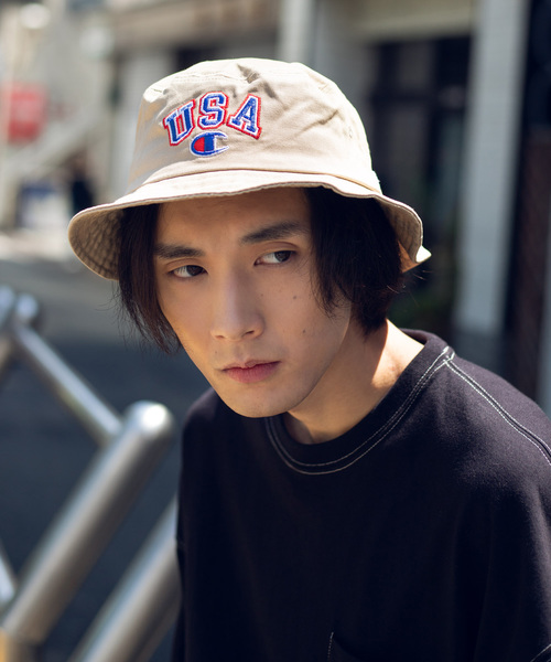 Champion(チャンピオン)の「WEGO/Champion USAロゴバケットハット(ハット・メンズ・ホワイト/ブラック/ベージュ・FREE)」の17枚目の写真