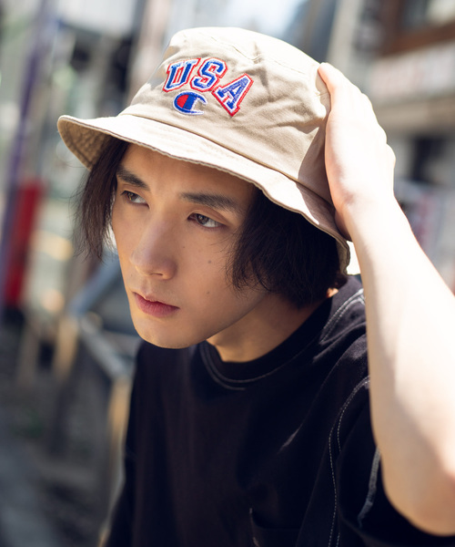 Champion(チャンピオン)の「WEGO/Champion USAロゴバケットハット(ハット・メンズ・ホワイト/ブラック/ベージュ・FREE)」の18枚目の写真