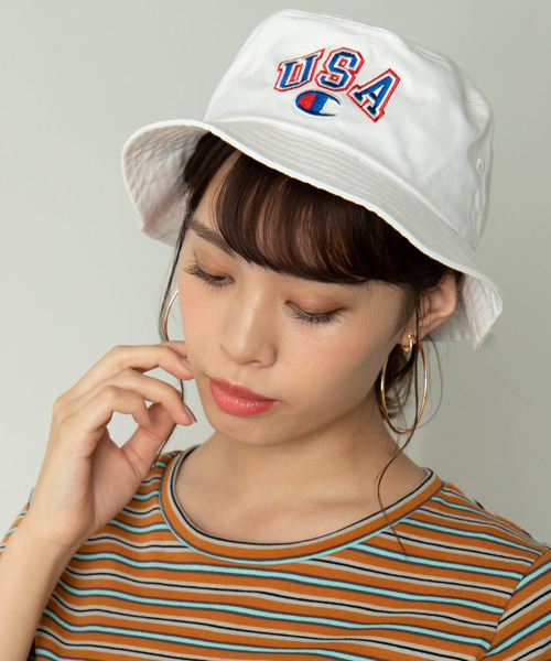 Champion(チャンピオン)の「WEGO/Champion USAロゴバケットハット(ハット・メンズ・ホワイト/ブラック/ベージュ・FREE)」の19枚目の写真