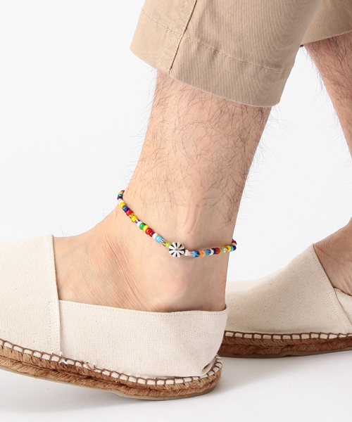 BEAMS（ビームス）の「ROSETTA PRAYER×BEAMS / 別注 コンチョ アンクレット（アンクレット・メンズ・レッド/ライトブルー/インディゴブルー/その他1/ブラック/オフホワイト・ONE SIZE）」の6枚目の写真