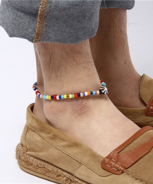 BEAMS（ビームス）の「ROSETTA PRAYER×BEAMS / 別注 コンチョ アンクレット（アンクレット・メンズ・レッド/ライトブルー/インディゴブルー/その他1/ブラック/オフホワイト・ONE SIZE）」の17枚目の写真