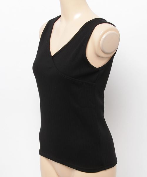 WEGO（ウィゴー）の「WEGO/リブスクエア2WAYタンクトップ（タンクトップ・レディース・ホワイト/ブラック/ブラウン・FREE）」の5枚目の写真