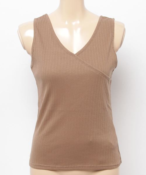 WEGO（ウィゴー）の「WEGO/リブスクエア2WAYタンクトップ（タンクトップ・レディース・ホワイト/ブラック/ブラウン・FREE）」の21枚目の写真