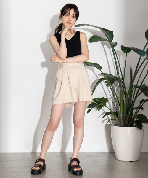 WEGO（ウィゴー）の「WEGO/リブスクエア2WAYタンクトップ（タンクトップ・レディース・ホワイト/ブラック/ブラウン・FREE）」の14枚目の写真