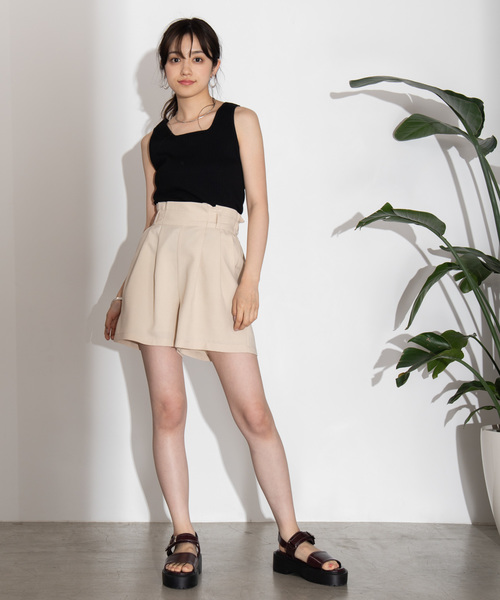 WEGO（ウィゴー）の「WEGO/リブスクエア2WAYタンクトップ（タンクトップ・レディース・ホワイト/ブラック/ブラウン・FREE）」の8枚目の写真