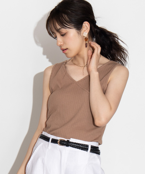 WEGO（ウィゴー）の「WEGO/リブスクエア2WAYタンクトップ（タンクトップ・レディース・ホワイト/ブラック/ブラウン・FREE）」の20枚目の写真