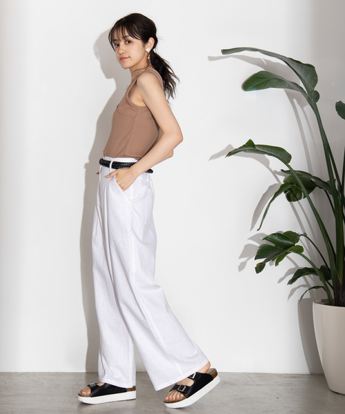 WEGO（ウィゴー）の「WEGO/リブスクエア2WAYタンクトップ（タンクトップ・レディース・ホワイト/ブラック/ブラウン・FREE）」の11枚目の写真