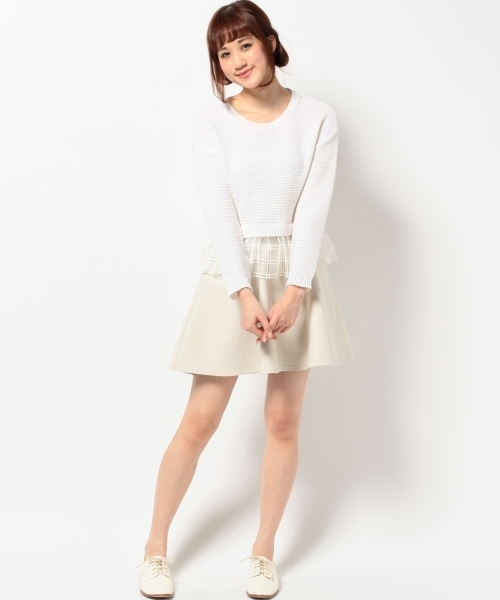 Another Edition（アナザーエディション）の「AE C/P POC フレア SK ◆（スカート・レディース・オフホワイト/ブラック/コバルトブルー・フリー）」の14枚目の写真